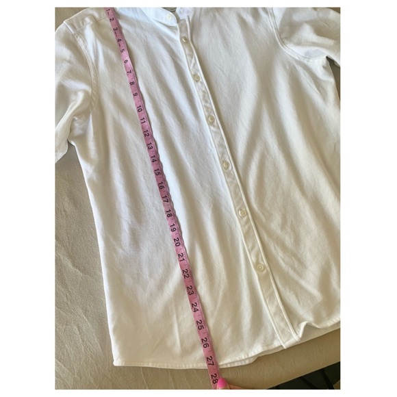 Zara Men's Cotton Slim Fit Collarless Short Sleeve Button Down - Picture 9 of 9